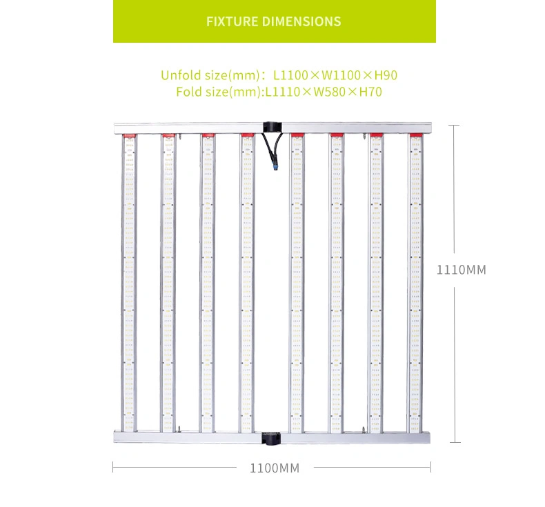 Hydroponics Samsung Foldable LED Grow Light 480W 640W 800W 1000W Folding LED for Plant Growth